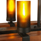 Meyda Lighting Grand Terrace 38" 10-Light Wrought Iron Island Chandelier With Frosted Amber Shade Glass