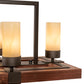 Meyda Lighting Grand Terrace 48" 13-Light Oil Rubbed Bronze & Walnut Wood Island Pendant Light With Creme Carrara Idalight Shade