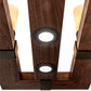 Meyda Lighting Grand Terrace 48" 13-Light Oil Rubbed Bronze & Walnut Wood Island Pendant Light With Creme Carrara Idalight Shade