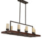 Meyda Lighting Grand Terrace 48" 13-Light Oil Rubbed Bronze & Walnut Wood Island Pendant Light With Creme Carrara Idalight Shade
