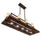 Meyda Lighting Grand Terrace 48" 13-Light Oil Rubbed Bronze & Walnut Wood Island Pendant Light With Creme Carrara Idalight Shade