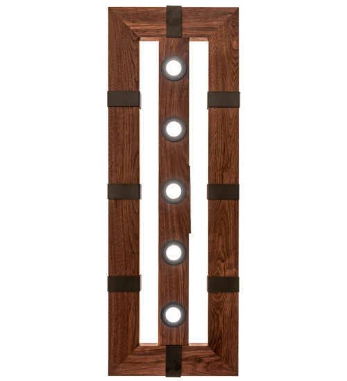 Meyda Lighting Grand Terrace 48" 13-Light Oil Rubbed Bronze & Walnut Wood Island Pendant Light With Creme Carrara Idalight Shade