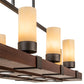 Meyda Lighting Grand Terrace 48" 13-Light Oil Rubbed Bronze & Walnut Wood Island Pendant Light With Creme Carrara Idalight Shade