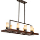 Meyda Lighting Grand Terrace 48" 13-Light Oil Rubbed Bronze & Walnut Wood Island Pendant Light With Creme Carrara Idalight Shade