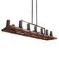 Meyda Lighting Grand Terrace 72" 14-Light Walnut Stained & Timeless Bronze Island Chandelier With Amber Frosted Shade Glass