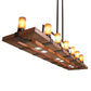 Meyda Lighting Grand Terrace 72" 14-Light Walnut Stained & Timeless Bronze Island Chandelier With Amber Frosted Shade Glass