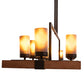 Meyda Lighting Grand Terrace 72" 14-Light Walnut Stained & Timeless Bronze Island Chandelier With Amber Frosted Shade Glass