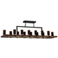 Meyda Lighting Grand Terrace 72" 20-Light Wrought Iron Chandelier With Frosted Amber Shade Glass
