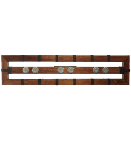 Meyda Lighting Grand Terrace 72" 20-Light Wrought Iron Chandelier With Frosted Amber Shade Glass