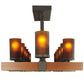 Meyda Lighting Grand Terrace 72" 20-Light Wrought Iron Chandelier With Frosted Amber Shade Glass