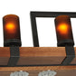 Meyda Lighting Grand Terrace 72" 20-Light Wrought Iron Chandelier With Frosted Amber Shade Glass