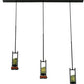 Meyda Lighting Grand Terrace 72" 6-Light Black Island Pendant Light With Dark Green Jadestone Shade