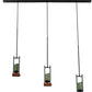 Meyda Lighting Grand Terrace 72" 6-Light Black Island Pendant Light With Dark Green Jadestone Shade