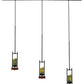 Meyda Lighting Grand Terrace 72" 6-Light Black Island Pendant Light With Dark Green Jadestone Shade