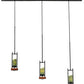 Meyda Lighting Grand Terrace 72" 6-Light Black Island Pendant Light With Dark Green Jadestone Shade