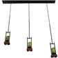 Meyda Lighting Grand Terrace 72" 6-Light Black Island Pendant Light With Dark Green Jadestone Shade