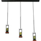 Meyda Lighting Grand Terrace 72" 6-Light Black Island Pendant Light With Dark Green Jadestone Shade