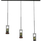 Meyda Lighting Grand Terrace 72" 6-Light Black Island Pendant Light With Light Green Jadestone Shade