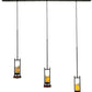 Meyda Lighting Grand Terrace 72" 6-Light Black Island Pendant Light With Light Green Jadestone Shade