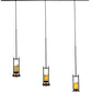 Meyda Lighting Grand Terrace 72" 6-Light Black Island Pendant Light With Light Green Jadestone Shade