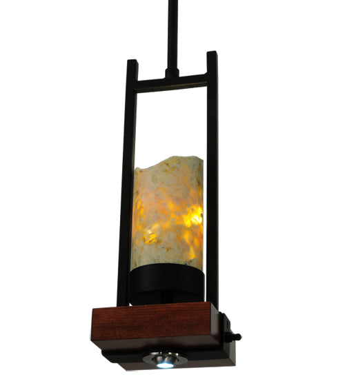 Meyda Lighting Grand Terrace 72" 6-Light Black Island Pendant Light With Light Green Jadestone Shade