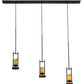 Meyda Lighting Grand Terrace 72" 6-Light Black Island Pendant Light With Light Green Jadestone Shade