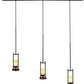 Meyda Lighting Grand Terrace 72" 6-Light Black Island Pendant Light With Light Green and White Jadestone Shade