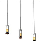 Meyda Lighting Grand Terrace 72" 6-Light Black Island Pendant Light With Light Green and White Jadestone Shade