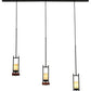 Meyda Lighting Grand Terrace 72" 6-Light Black Island Pendant Light With Light Green and White Jadestone Shade