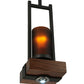 Meyda Lighting Grand Terrace 8" 2-Light Wrought Iron Pendant Light With Amber Shade Glass