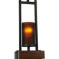 Meyda Lighting Grand Terrace 8" 2-Light Wrought Iron Pendant Light With Amber Shade Glass