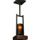 Meyda Lighting Grand Terrace 8" 2-Light Wrought Iron Pendant Light With Amber Shade Glass