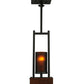 Meyda Lighting Grand Terrace 8" 2-Light Wrought Iron Pendant Light With Amber Shade Glass