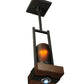 Meyda Lighting Grand Terrace 8" 2-Light Wrought Iron Pendant Light With Amber Shade Glass