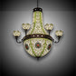 Meyda Lighting Grand Tulip Medallion 60" 14-Light 6-Arm Mahogany Bronze Chandelier With Multi-Colored Shade Glass