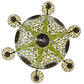 Meyda Lighting Grand Tulip Medallion 60" 14-Light 6-Arm Mahogany Bronze Chandelier With Multi-Colored Shade Glass