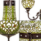 Meyda Lighting Grand Tulip Medallion 60" 14-Light 6-Arm Mahogany Bronze Chandelier With Multi-Colored Shade Glass