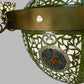 Meyda Lighting Grand Tulip Medallion 70" 22-Light 6-Arm Black Hills Gold Chandelier With Green & White Shade Glass
