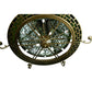 Meyda Lighting Grand Tulip Medallion 70" 22-Light 6-Arm Black Hills Gold Chandelier With Green & White Shade Glass
