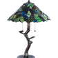 Meyda Lighting Grape Harvest 25" 2-Light Mahogany Bronze Table Lamp With Multi-Colored Shade Glass