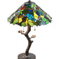 Meyda Lighting Grape Harvest 25" 2-Light Mahogany Bronze Table Lamp With Multi-Colored Shade Glass