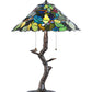 Meyda Lighting Grape Harvest 25" 2-Light Mahogany Bronze Table Lamp With Multi-Colored Shade Glass