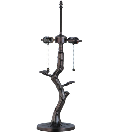 Meyda Lighting Grape Harvest 25" 2-Light Mahogany Bronze Table Lamp With Multi-Colored Shade Glass