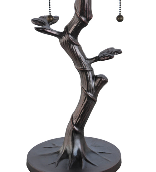 Meyda Lighting Grape Harvest 25" 2-Light Mahogany Bronze Table Lamp With Multi-Colored Shade Glass