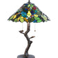 Meyda Lighting Grape Harvest 25" 2-Light Mahogany Bronze Table Lamp With Multi-Colored Shade Glass