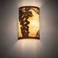 Meyda Lighting Grape Ivy 8" 2-Light Rustic Iron Wall Sconce With Beige Travertine Idalight Shade