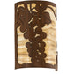Meyda Lighting Grape Ivy 8" 2-Light Rustic Iron Wall Sconce With Beige Travertine Idalight Shade