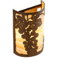 Meyda Lighting Grape Ivy 8" 2-Light Rustic Iron Wall Sconce With Beige Travertine Idalight Shade
