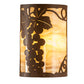 Meyda Lighting Grape Ivy 8" 2-Light Rustic Iron Wall Sconce With Beige Travertine Idalight Shade