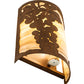 Meyda Lighting Grape Ivy 8" 2-Light Rustic Iron Wall Sconce With Beige Travertine Idalight Shade
